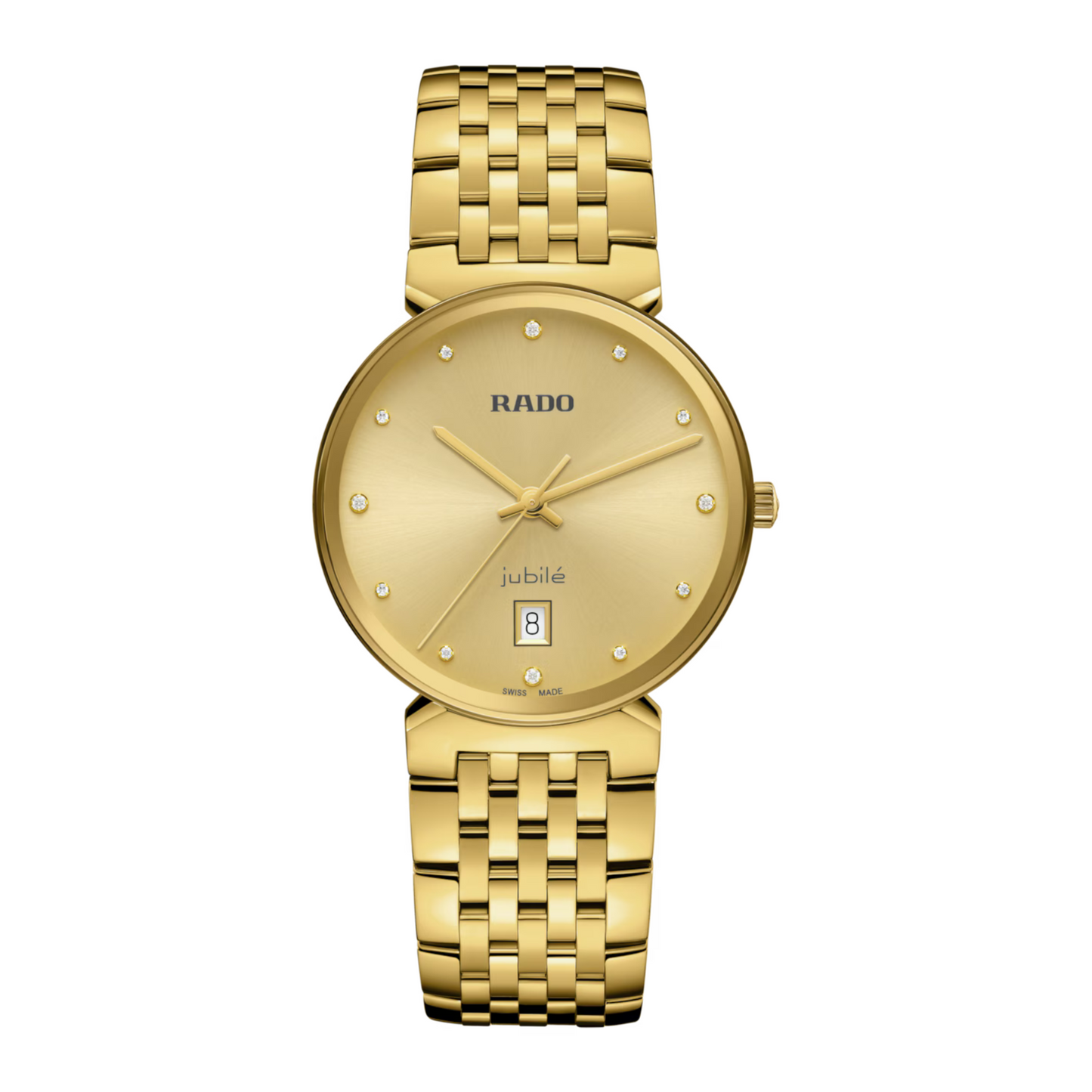 Rado Florence Classic Diamond Gold Stainless Steel Watch 38 mm