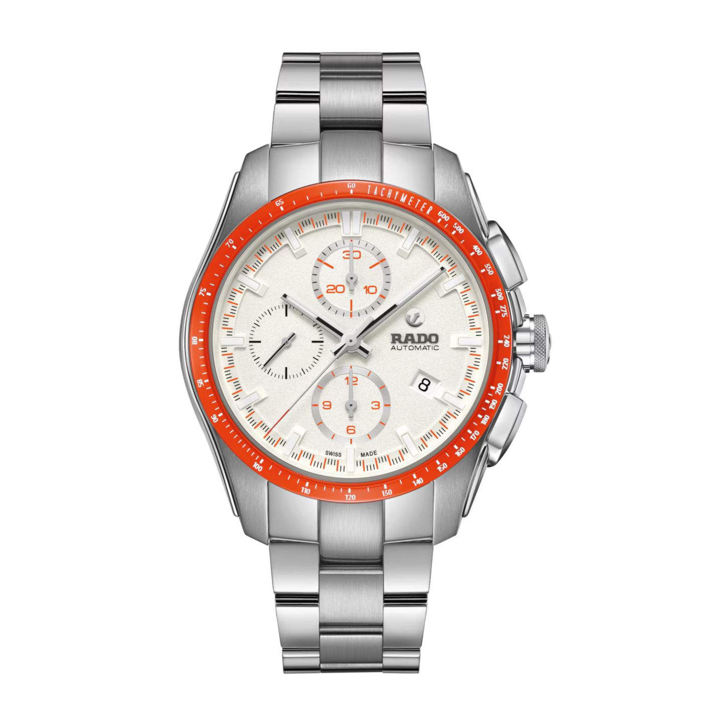 Rado HyperChrome Silver Stainless Steel Automatic Chronograph Watch 44 mm