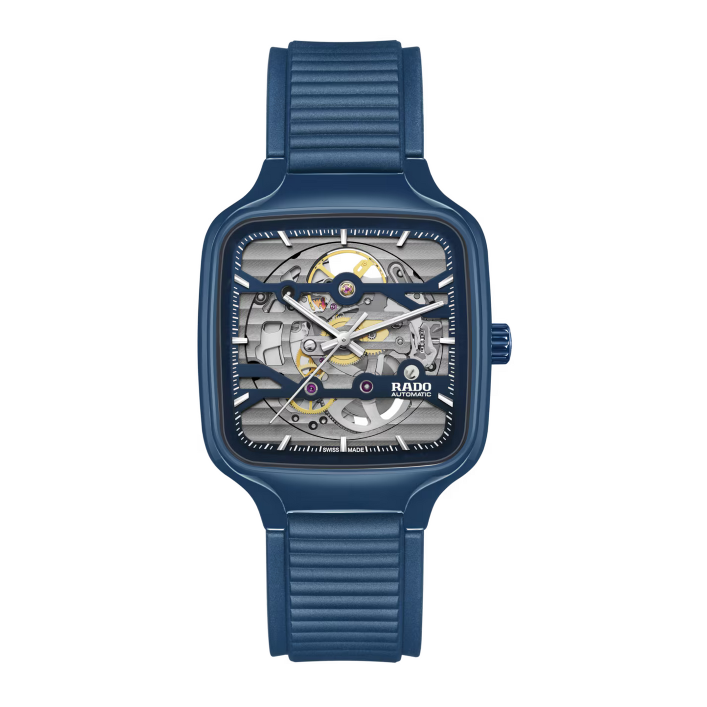 Rado True Square Skeleton Blue Ceramic Automatic Watch 38 mm