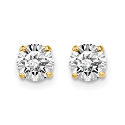 14K Yellow Gold Diamond Stud Earrings with K-L Clarity, 0.95 Carats - Image 3