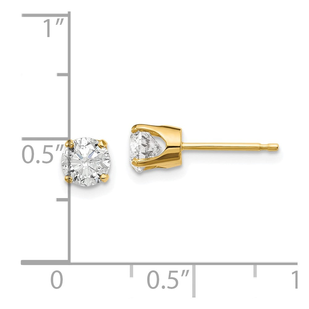 14ky .95ct. I2 K-L Diamond Stud Push-on Post Earrings