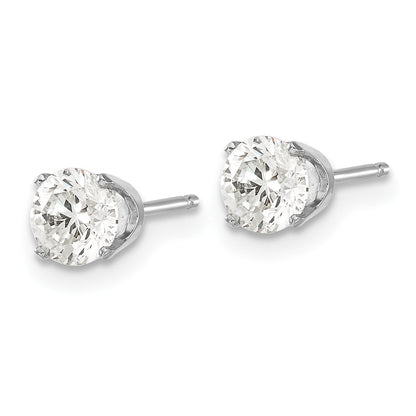 14K White Gold Diamond Stud Earrings, 0.95 Carat, I1 J-K Color - Image 2