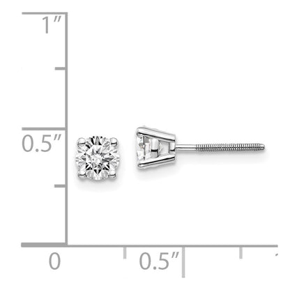 14K White Gold Diamond Stud Earrings with Thread-On/Off Post Closure - Image 4