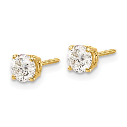 14ky .85ct. VS2/SI1 G-I Diamond Stud Thread on/off Post Earrings