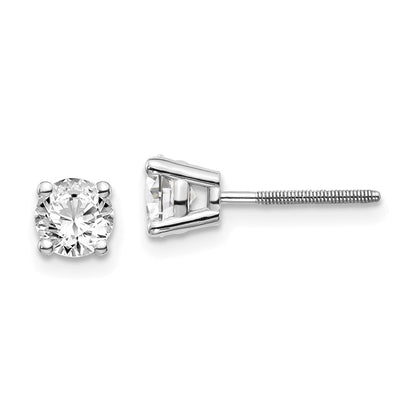 14k White Gold Diamond Stud Earrings with Threaded Post Closure - Image 1