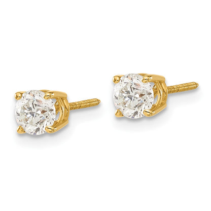 14ky .95ct. VS2/SI1 G-I Diamond Stud Thread on/off Post Earrings
