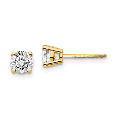 14ky .95ct. VS2/SI1 G-I Diamond Stud Thread on/off Post Earrings
