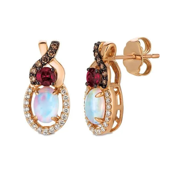 Le Vian Earrings featuring Chocolate Diamonds, Garnet. These earrings offer total weight 0.38 ctw.