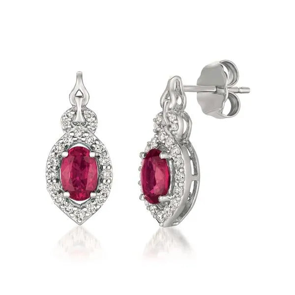 Le Vian Earrings featuring Diamonds, Ruby. These earrings offer total weight 0.25 ctw.
