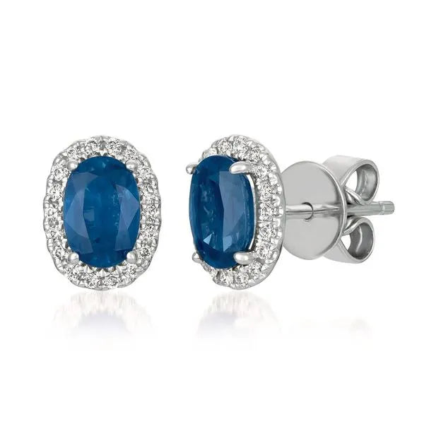 Le Vian Earrings featuring Diamonds, Sapphire. These earrings offer total weight 0.12 ctw.
