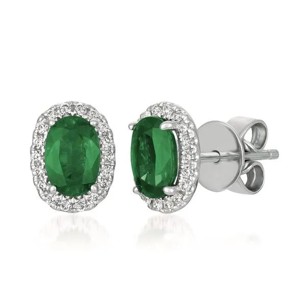 Le Vian Earrings with Emerald Diamonds, Emerald. These earrings offer total weight 0.75 ctw.