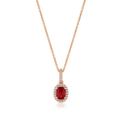 Le Vian Strawberry Gold Passion Ruby & Vanilla Diamond Pendant 0.47 ct 18 Inches