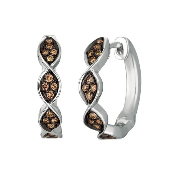 Le Vian Stud Earrings featuring Chocolate Diamonds. These earrings offer total weight 0.25 ctw.