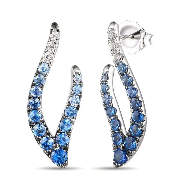 Le Vian Earrings with Radiant Sapphire. These earrings offer total weight 0.12 ctw.