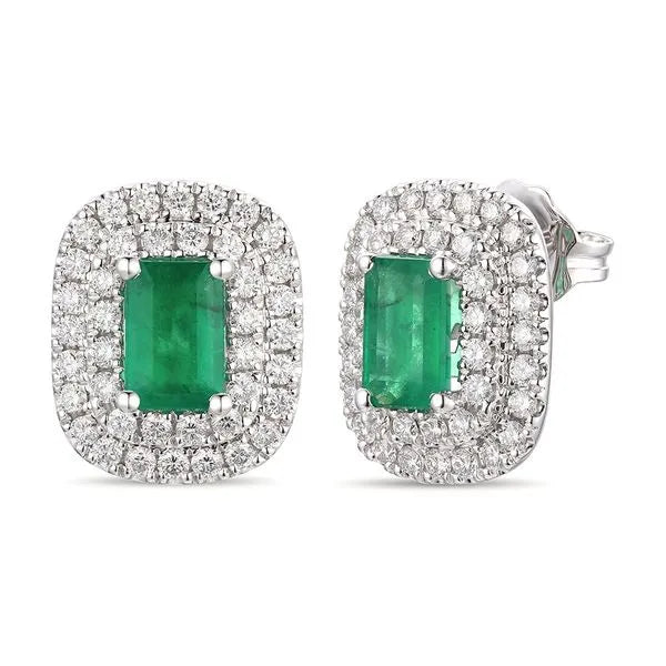 Le Vian Earrings featuring Diamonds, Emerald. These earrings offer total weight 0.75 ctw.