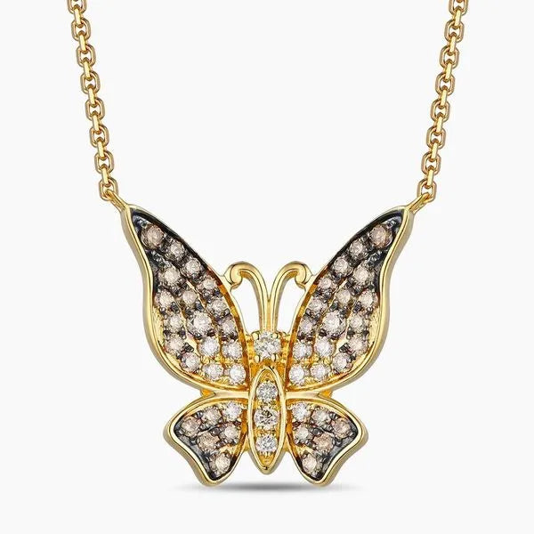 Le Vian Necklace (18 inches, adjustable) in Yellow Gold featuring Chocolate Ombré Diamonds.