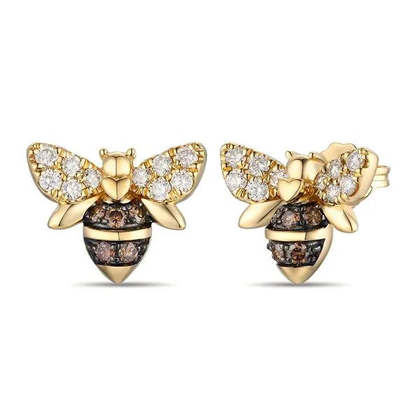 Le Vian Earrings in 14K Honey Gold featuring Chocolate Diamonds, Nude Diamonds. These earrings offer total weight 0.20 ctw.