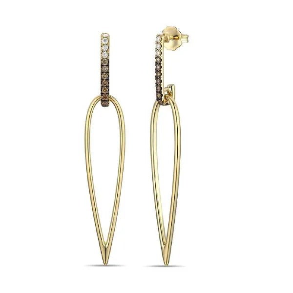 Le Vian Earrings in 14K Honey Gold with Radiant Diamonds. These earrings offer total weight 0.20 ctw.