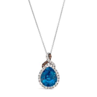 Le Vian 14K Vanilla Gold Deep Sea Blue Topaz, Nude Diamond & Chocolate Diamond Pendant 3 ct