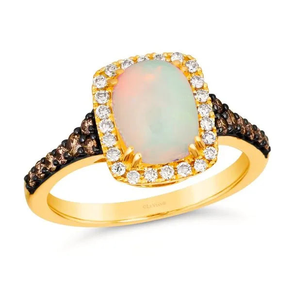 Le Vian Necklace in Yellow Gold featuring Chocolate Diamonds, Nude Diamonds, Opal.