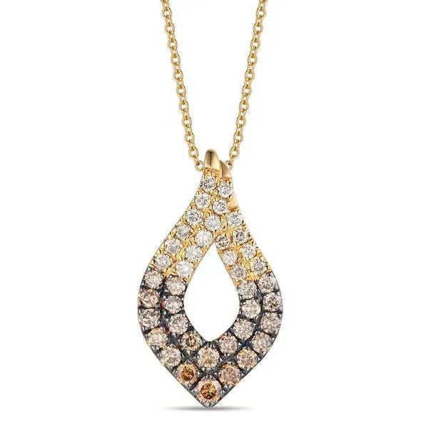 Le Vian Necklace (18 inches, adjustable) in Yellow Gold featuring Chocolate Ombré Diamonds.