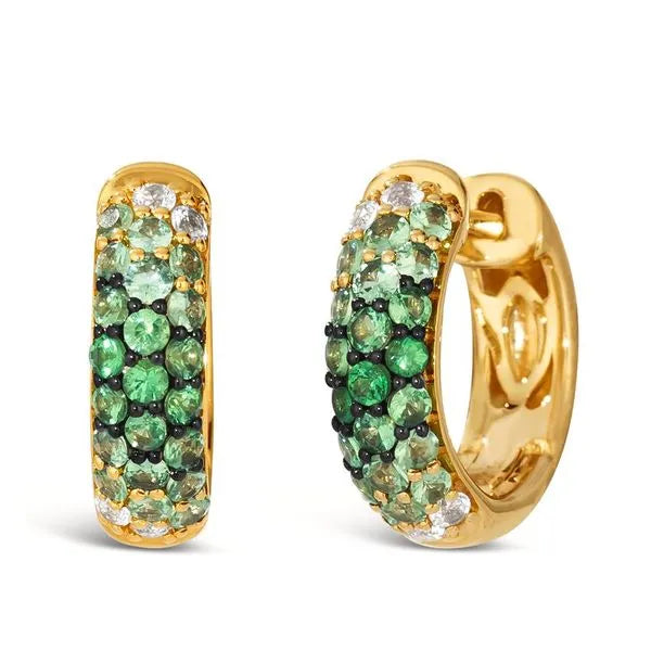 Le Vian Earrings in 14K Honey Gold featuring Garnet, Sapphire. These earrings offer total weight 0.88 ctw.
