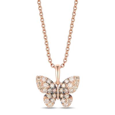 LeVian 14K strawberry gold ombre pendant chocolate ombre diamond TTFJ 12