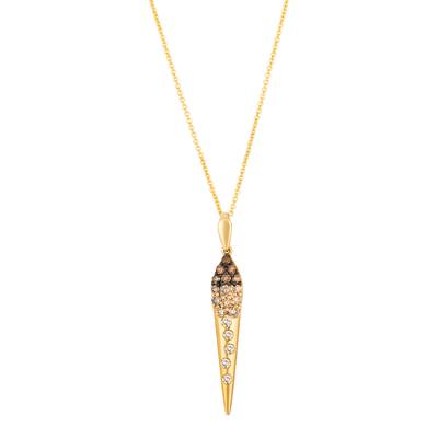 LeVian 14K honey gold ombre pendant chocolate ombre diamond TTIZ 2