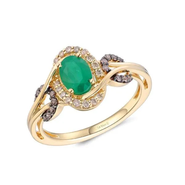 Le Vian Necklace in Yellow Gold featuring Chocolate Diamonds, Emerald, Nude Diamonds.