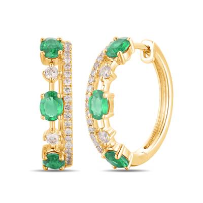 Le Vian 14K Honey Gold Costa Smeralda Emeralds & Vanilla Diamonds Earrings TTLJ14