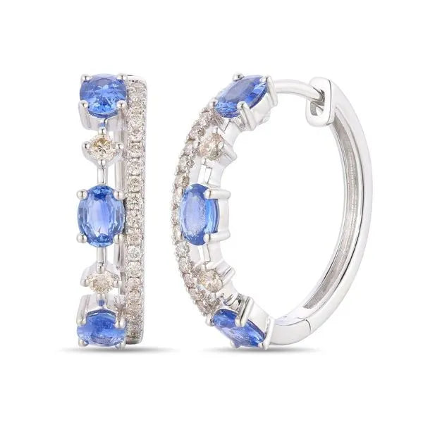 Le Vian Earrings with Radiant Diamonds, Sapphire.