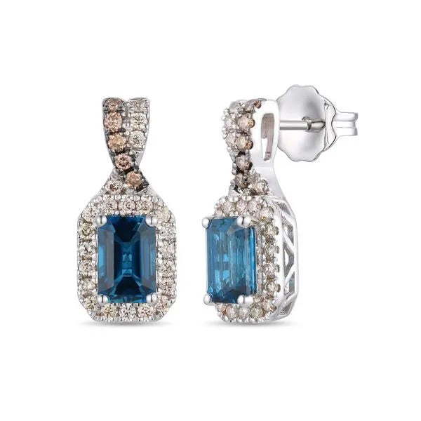 Le Vian Earrings featuring Blue Topaz, Chocolate Diamonds, Nude Diamonds.