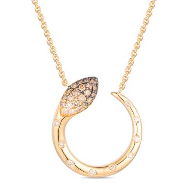 LeVian 14K honey gold adjustable necklace chocolate ombre diamond nude diamond TTUN 18B