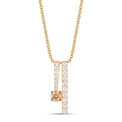 LeVian 14K honey gold pendant chocolate diamond vanilla diamond TTUO 3
