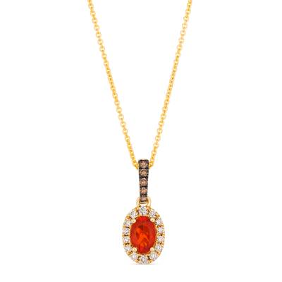 Le Vian 14k Honey Gold Neon Tangerine Fire Opal & Nude Diamonds & Chocolate Diamonds Pendant TTUQ6