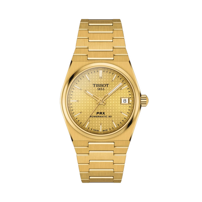 Tissot 80 PRX Gold PVD Sapphire Crystal Champagne Dial Automatic Watch 35mm