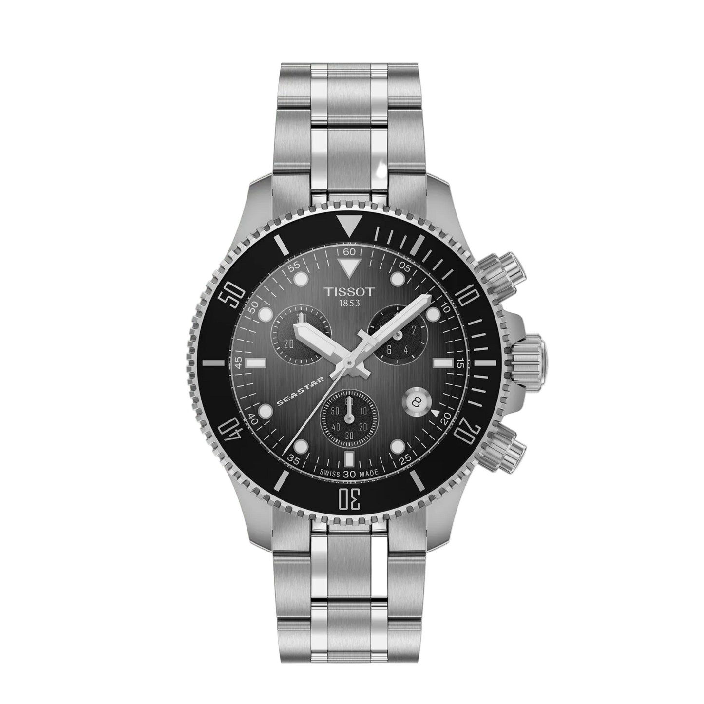 Tissot Seastar 1000 Chronograph Sapphire Crystal Black Dial 38mm