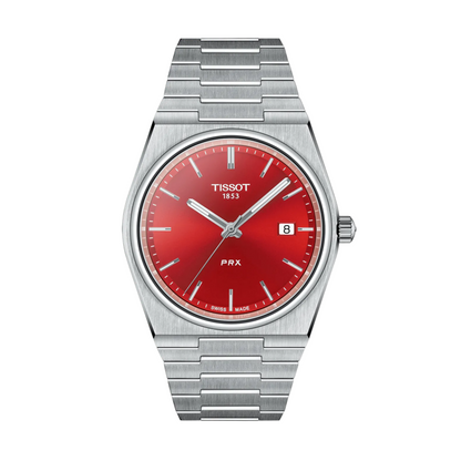 Tissot PRX Sapphire Crystal Red Dial Watch 40mm