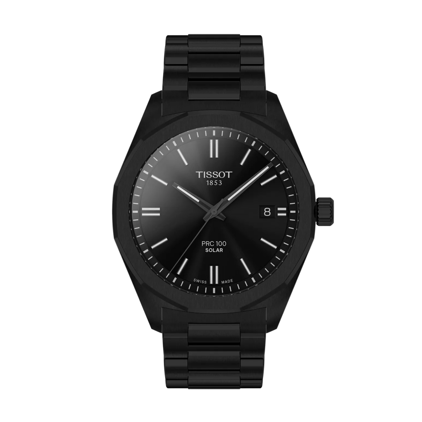 Tissot Prc 100 Solar PVD Sapphire Crystal Black Dial 39mm