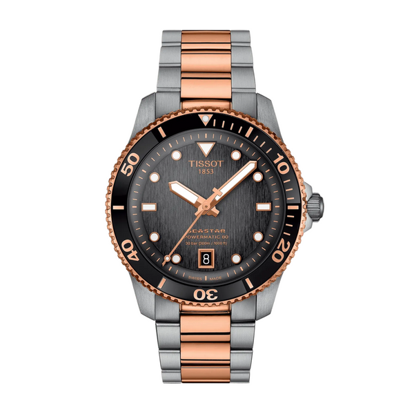 【美品】【12月限定1万円値引き】TISSOT SEASTAR シースター Tissot Seastar 1000 Powermatic 80 40 mm Graded Grey-Black Dial Two