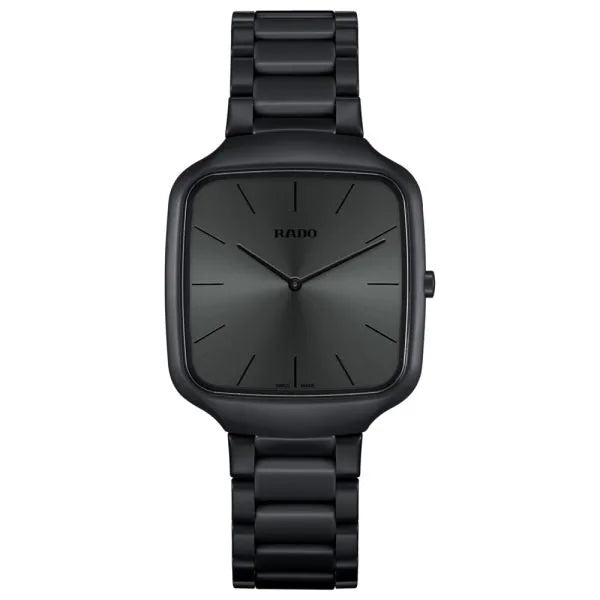 Rado True Square Thinline Les Couleurs Le Corbusier 37 mm Black Ivory-Black High-Tech Ceramic Quartz Watch – Les Couleurs Le Corbusier Special Edition