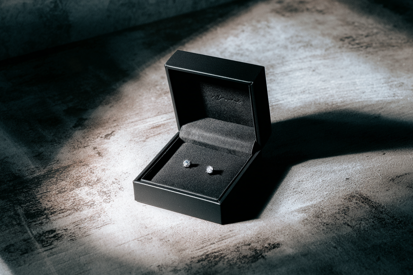 The “you nailed it” gift. Diamond studs in a gift box.
