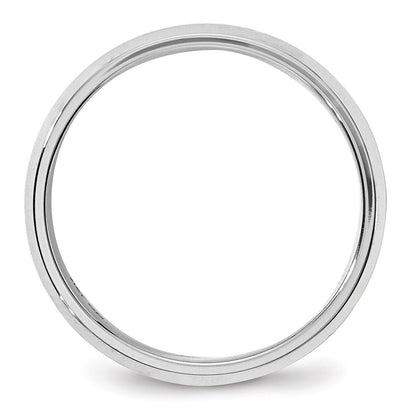 14k White Gold 6mm Beveled Edge Comfort Fit Wedding Band Size 13.5