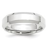 14k White Gold 6mm Beveled Edge Comfort Fit Wedding Band Size 13.5
