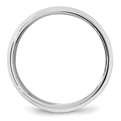 14k White Gold Beveled Edge Comfort Fit Wedding Band, Size 12 - Image 1