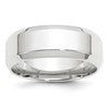 14k White Gold 8mm Beveled Edge Comfort Fit Wedding Band Size 5.5