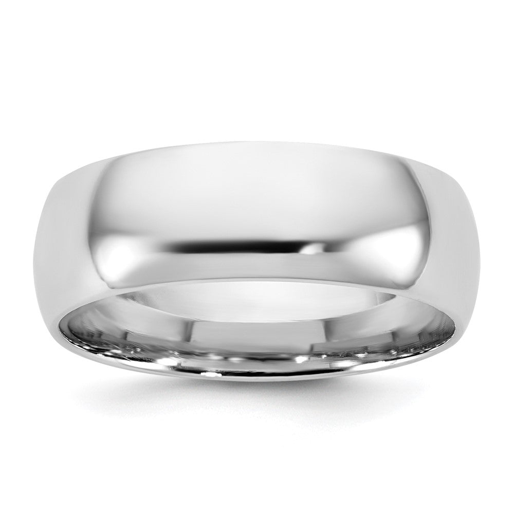 14K White Gold 6.5mm Comfort Fit Wedding Band, Size 14 - Image 1