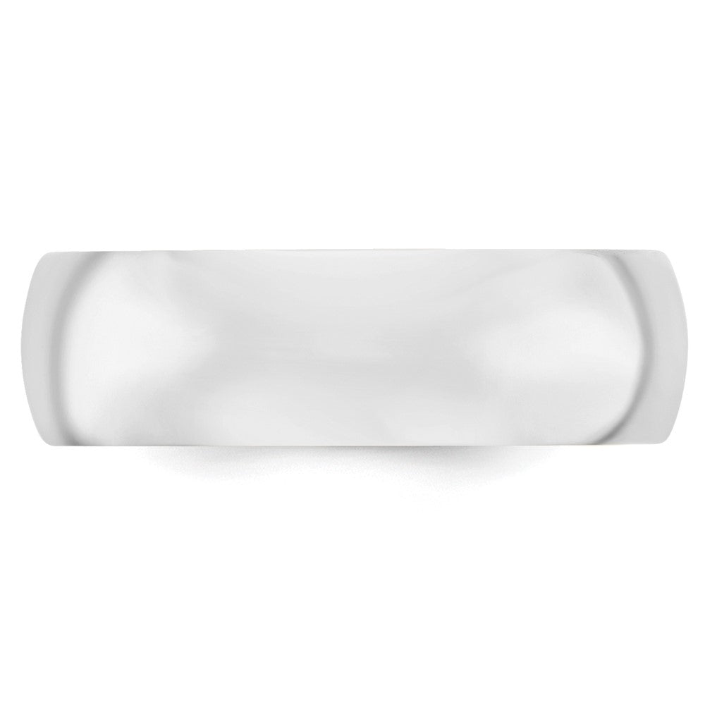 14k White Gold Comfort Fit Wedding Band, 7mm, Size 13 - Image 2