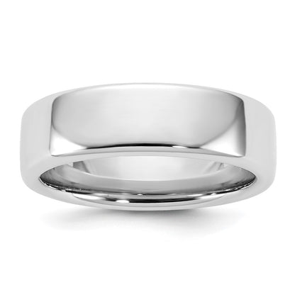 14K White Gold 6mm European Comfort Fit Wedding Band, Size 12 - Image 1