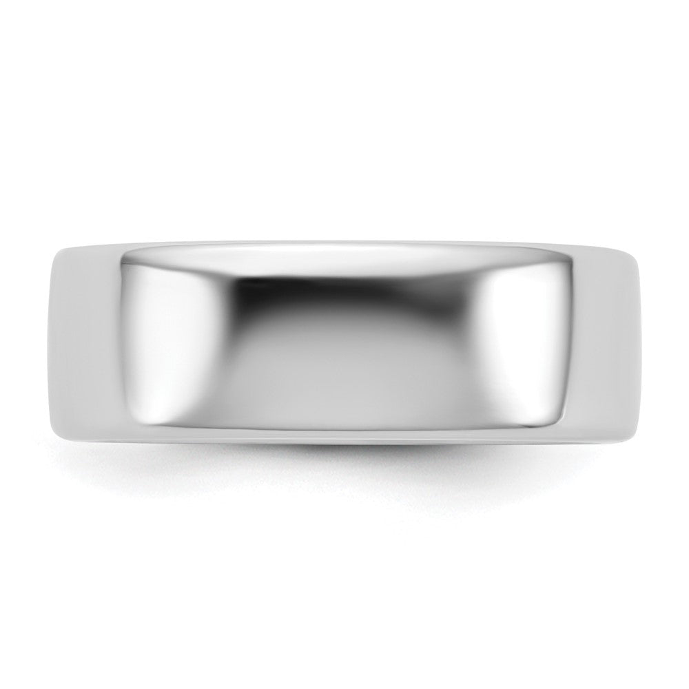 14K White Gold 7mm European Comfort Fit Wedding Band, Size 10.5 - Image 3